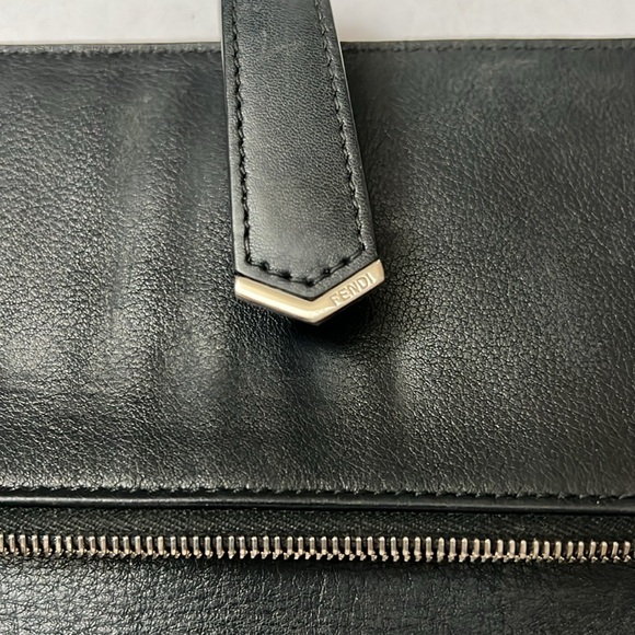 Fendi Beige/Black Leather Flap Continental Wallet - Picture 10 of 16